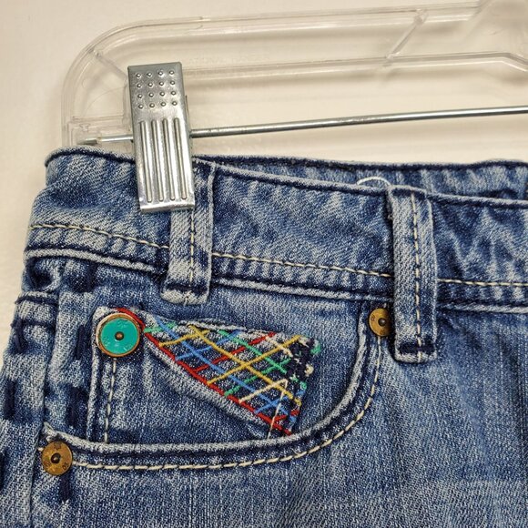 MEK DNM Light Wash Paros F.X.H. Frayed Hem Low-Rise Denim Jean Shorts Size 24 - Picture 2 of 16